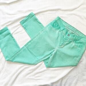 Goldsign neon mint green skinny ankle jeans 28